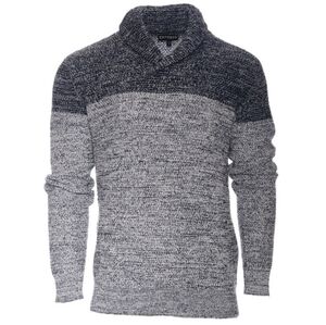 EXPRESS Shawl Collar Popover Sweater CharcoalGrey/Light Grey